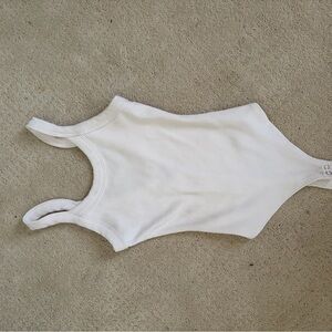 Target White Ribbed Tank Bodysuit